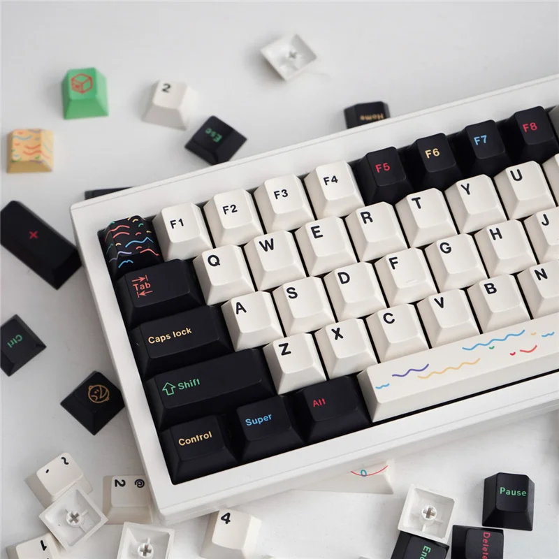 GMK-teclas EMO para teclado mecánico, Material PBT, sublimación de tinte, 23/129 teclas, perfil de cereza, barra espaciadora 6.25u para interruptor MX