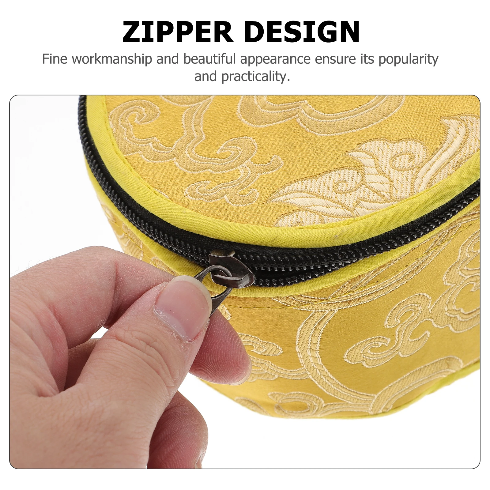 

Handmade Chinese Embroidery Cloud Pattern Cloth Tibetan Singing Bowl Storage Bag Durable Zipper Design Easy Store Protect Bowl