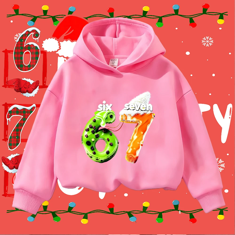 

Kids Christmas Sweatshirt 67 Number Print Toddler Boys Girls Winter Long Sleeve Pullover Casual Holiday Top