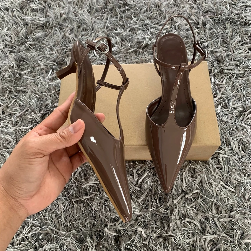 2025 Fashion Buckle Strap Women Pumps Sexy Pointed Toe Thin High Heels Slingbacks Sandals Fashion Wedding Party Dress Shoes