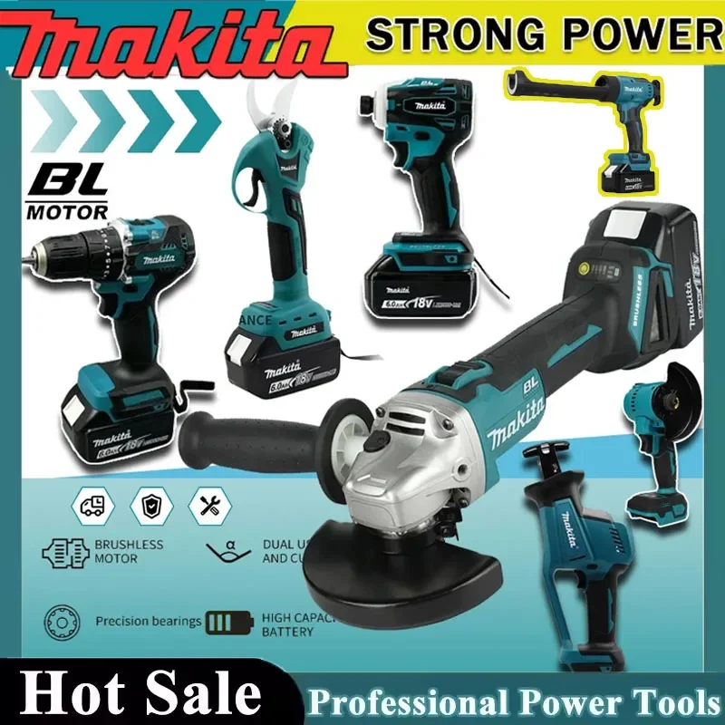 

Набор аккумуляторных электроинструментов Makita: портативный ударный шуруповерт, перезаряжаемая отвертка, электрическая сабельная пила для профессионального использования