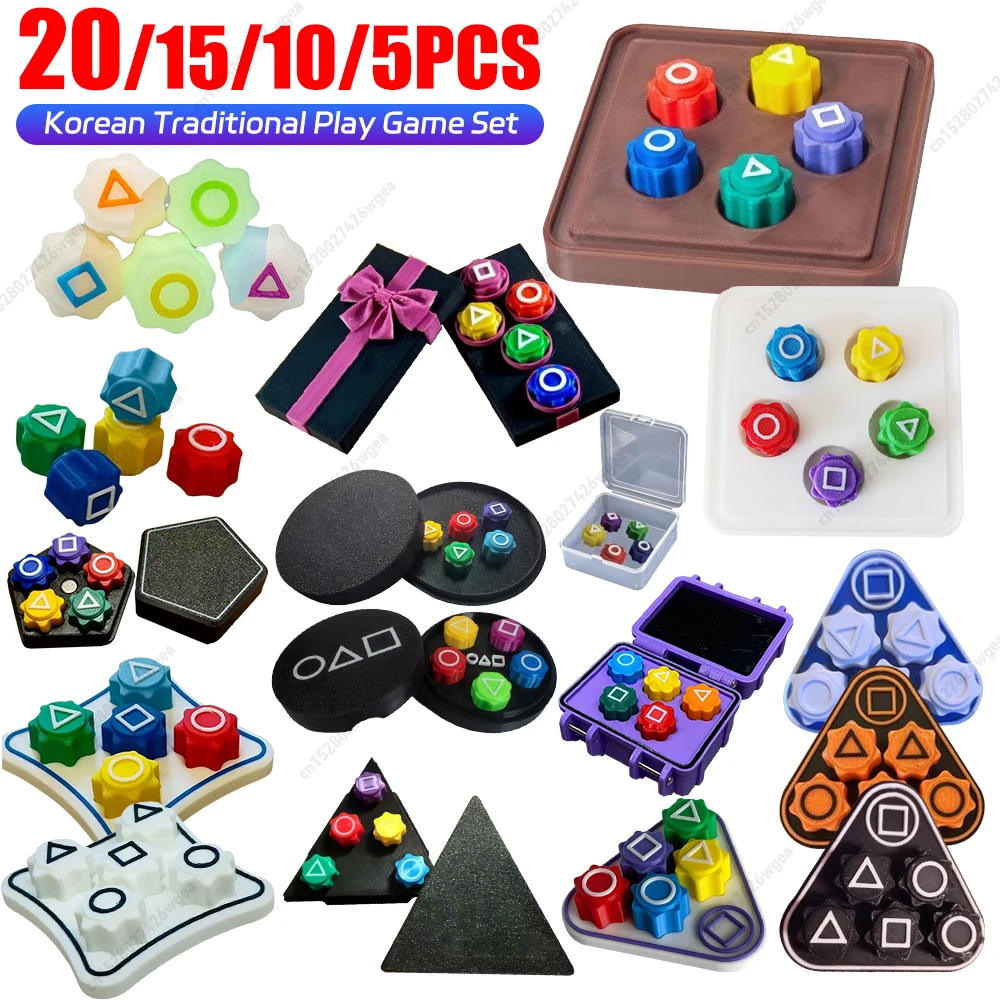 5/20 Dice Gonggi Jack Stone Pebbles Set Korean Traditional Funny Catching Board Game Hand Eye Coordination Training Play Game