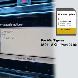For VW Tiguan AD1 AX1 From 2016 Navigation Map SD 32GB Memory Flash Gps Card Europe