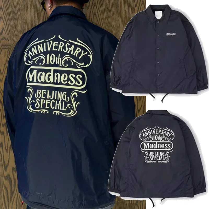 2024 Fall American MADNESS Letter Print Coach Jacket High Quality Men's Women's High Street Windproof Thermal Streetwear Jacket