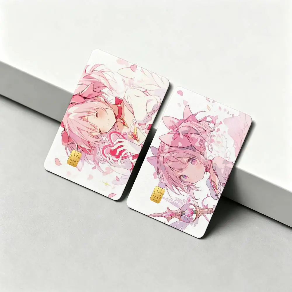 P-Puella M-Magi Madoka Magica HD Waterproof Card Skins Protective Stickers for Credit Bank Game