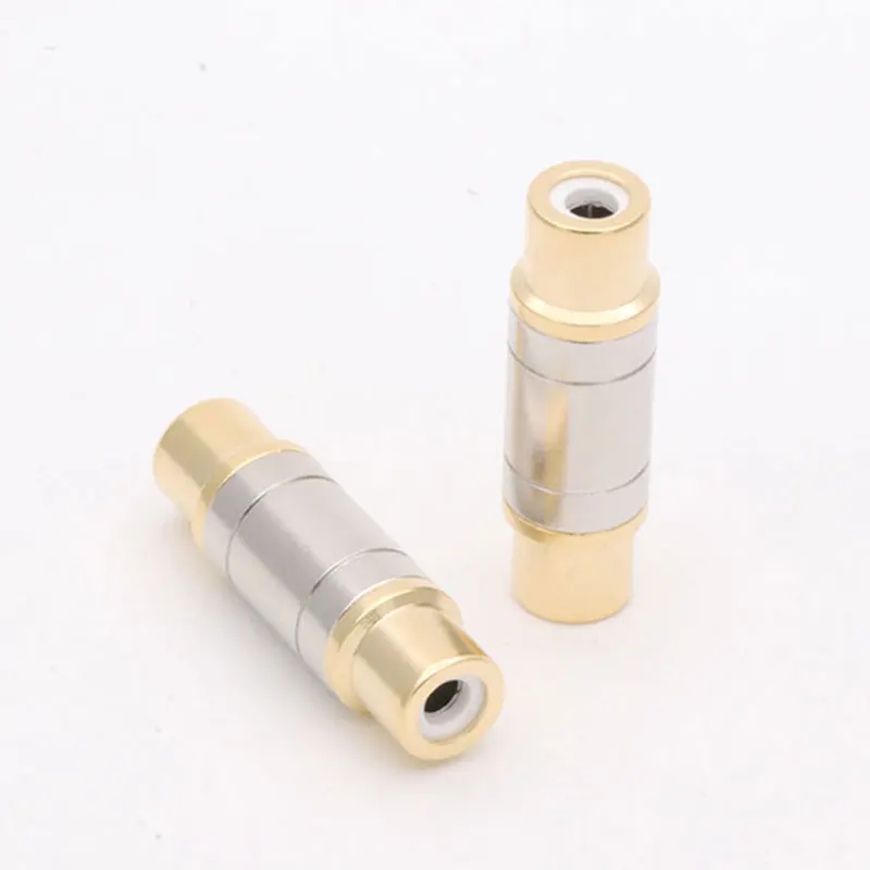 4pcs RCA connector gold plated straight RCA female jack adapter