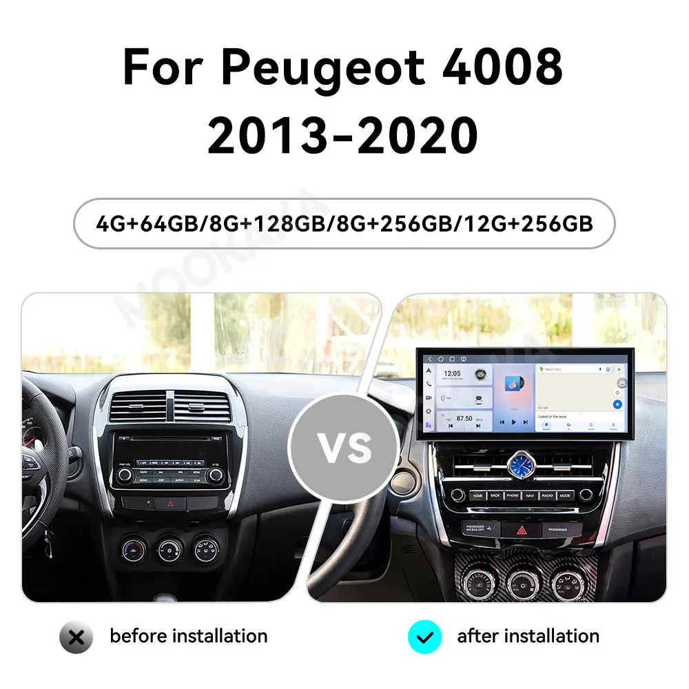 15.8 Inch Android 15 Radio For Peugeot 4008 2013~2020 Qualcomm GPS Multimedia Player Navigation Car Stereo Receiver Head Unit