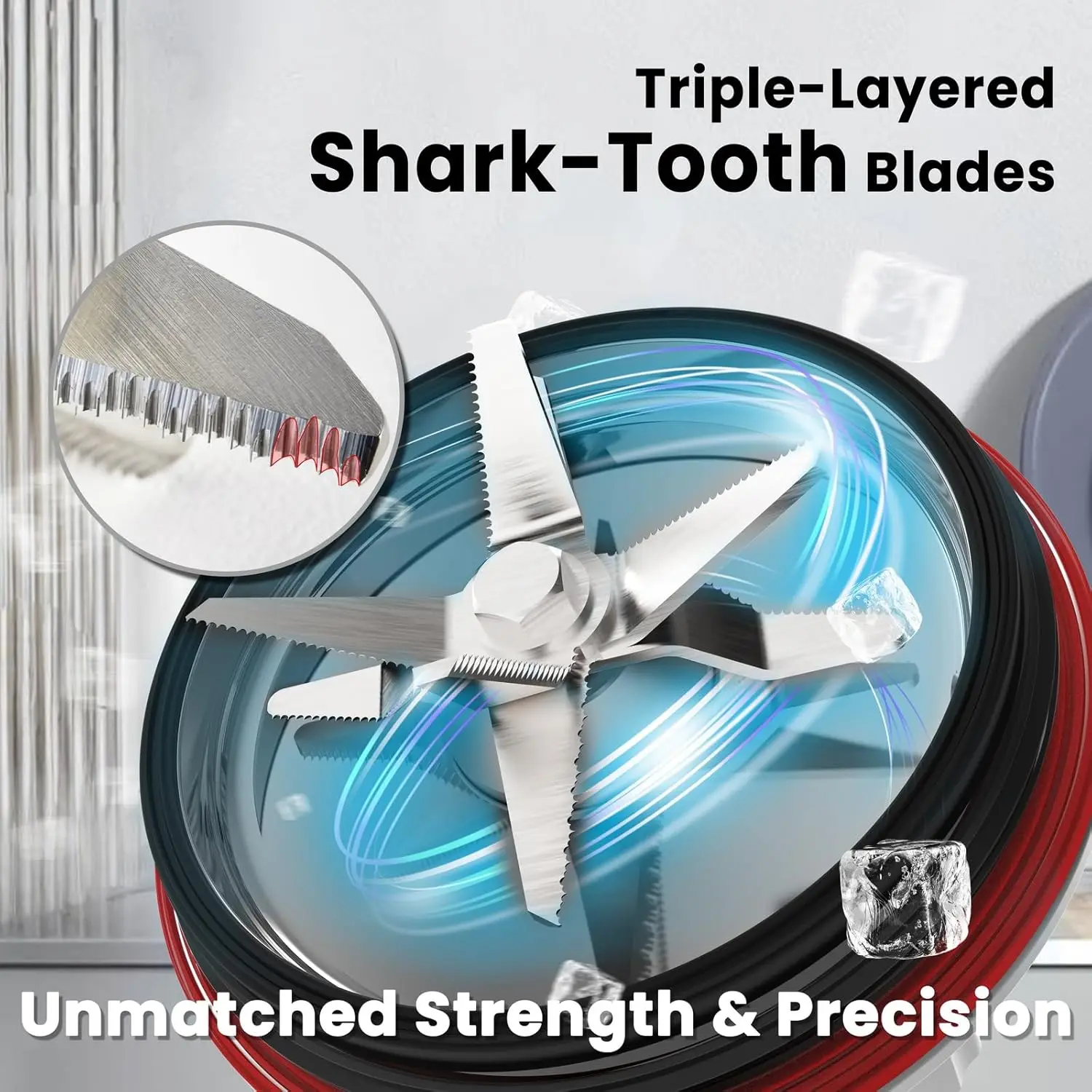 خلاط كونترتوب عالي السرعة - محرك 1000 وات 25000 دورة في الدقيقة، وعاء 51 أونصة وكوب سفر 14 أونصة، تحكم متغير السرعة، للمخفوقات والعصائر