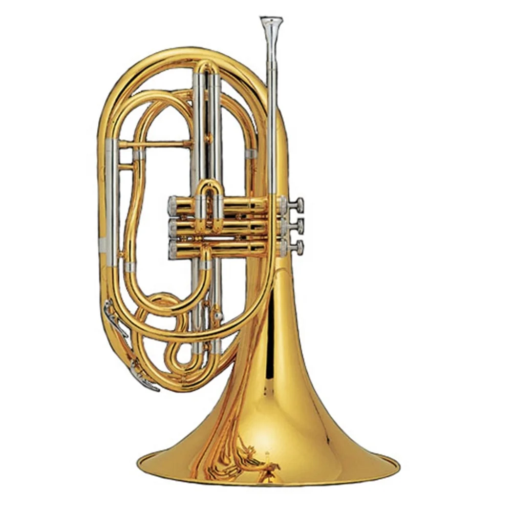 

Hooqu Gold Lacquer Tone Bb Marching French Horn