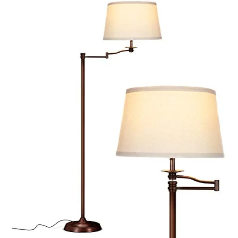 Caden LED Floor lamp, Great Living Room Décor, Tall Lamp with Swing Arm, Classic Lamp for Living Rooms & Offices