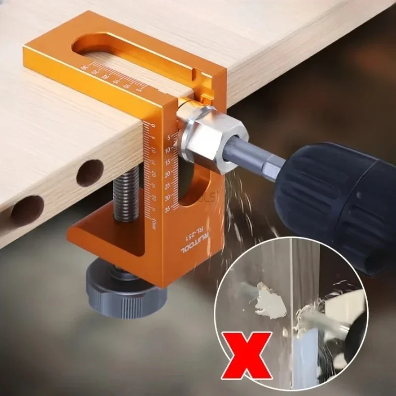 10mm Pocket Hole Jig Drilling Guide Locator for Cabinet Door Rebounder Install Furniture Invisible Connectors Doweling Jig Kit