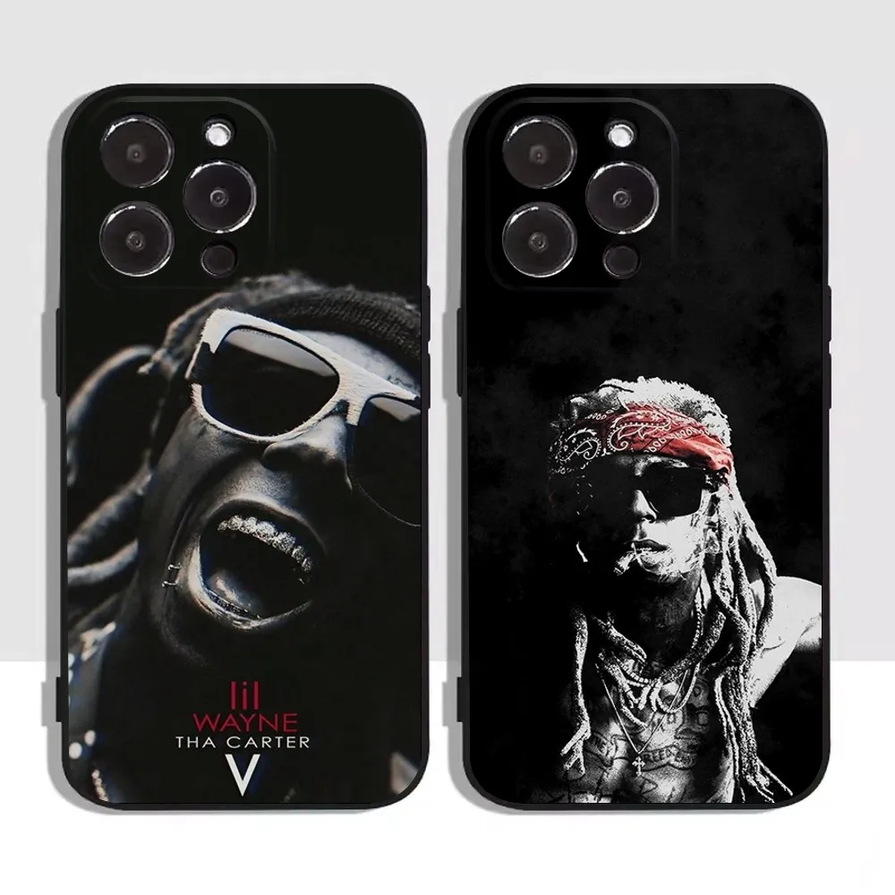 Capa de telefone L-Lil W-Wayne Rapper para Apple iPhone, 13, 14,13,12,11, XS, XR, X, 8,7, Pro, Max, Plus, Mini capa de silicone, preta