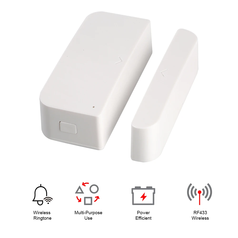 RF433 Wireless Door Bell & Window Alarm Sensor 2-in-1 Security Chime, Adjustable Volume Music, Home Safety for Kids Property