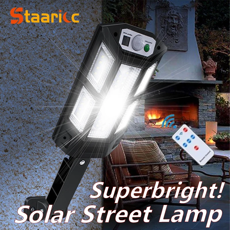 Super Bright Solar Powered Outdoor Lights Motion Sensor LED Wall Lamp Waterproof Security Lighting for Garden Patio Garage Door