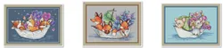 Embroidery Kits,Cross Ktitch Kits,Cotton Frabric DIY Homefun Embroidery Needle Work Little Fox on the Ship 34-27