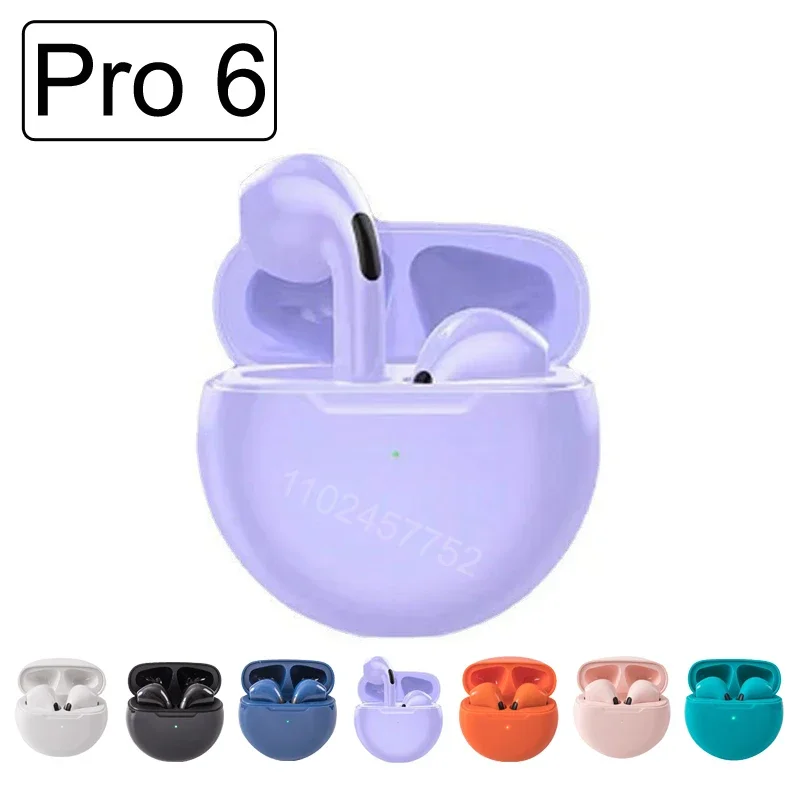 Original TWS Air Pro 6 Earphone Bluetooth Headphones With Mic 3D Stereo Hifi Earbuds For IPhone IOS Android Wireless J6 Headset