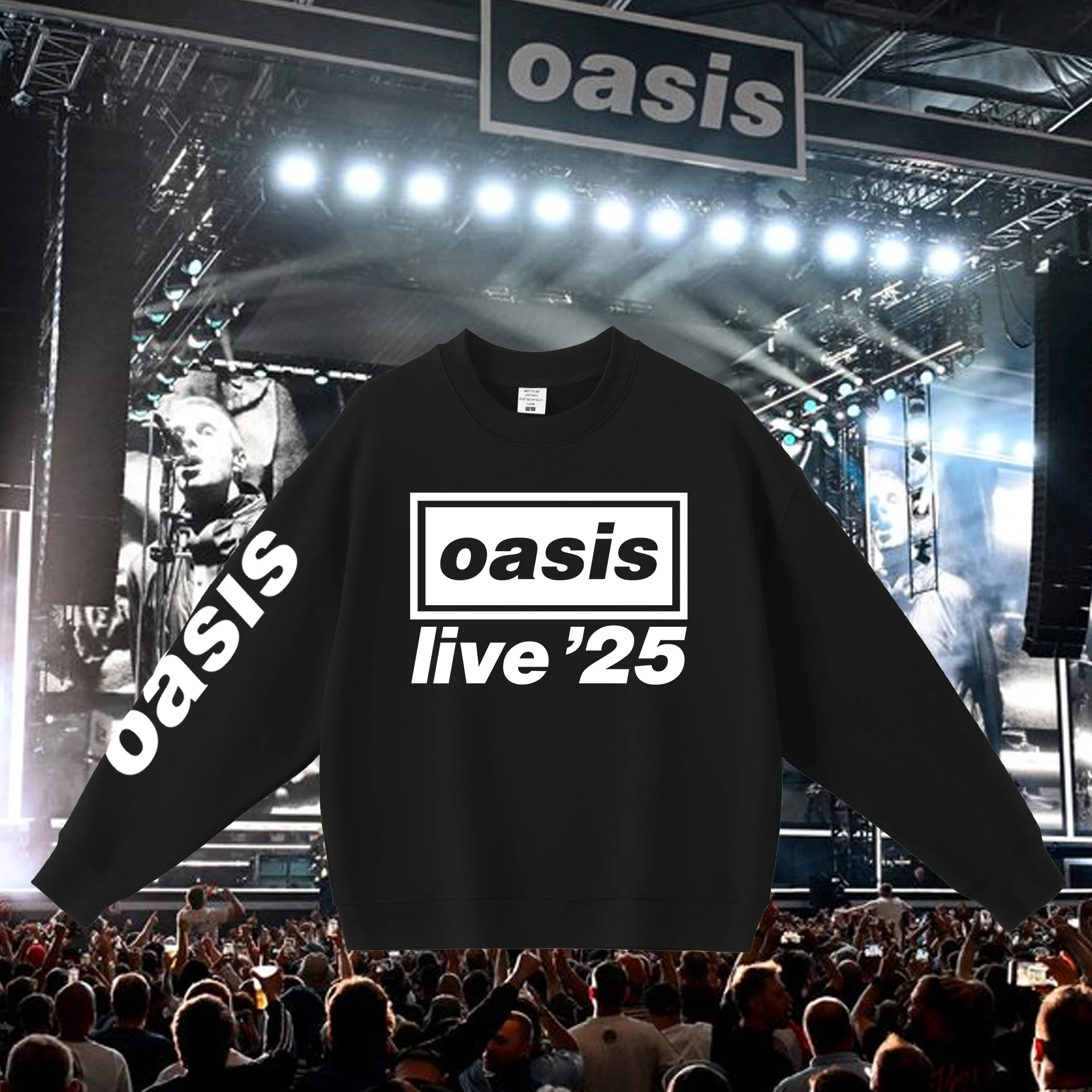 

Oasis Live 25 Tour Sweatshirt Men Women Harajuku Hip Hop Oasis Concert Music Hoodie Y2k Clothes