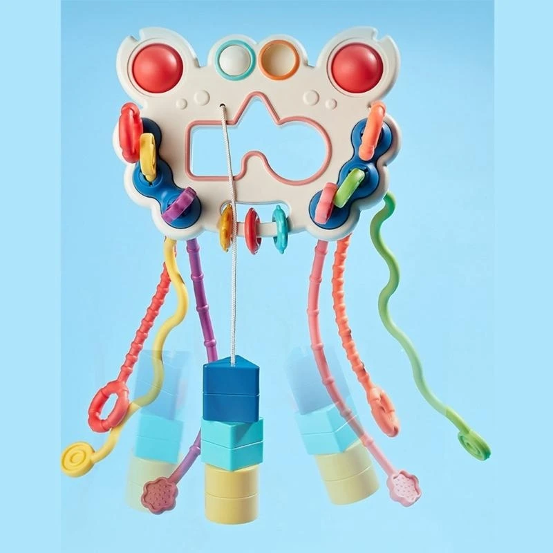 赤ちゃん感覚シリコーン引き紐おもちゃギフト 18 ヶ月以上の幼児男の子女の子 15UB