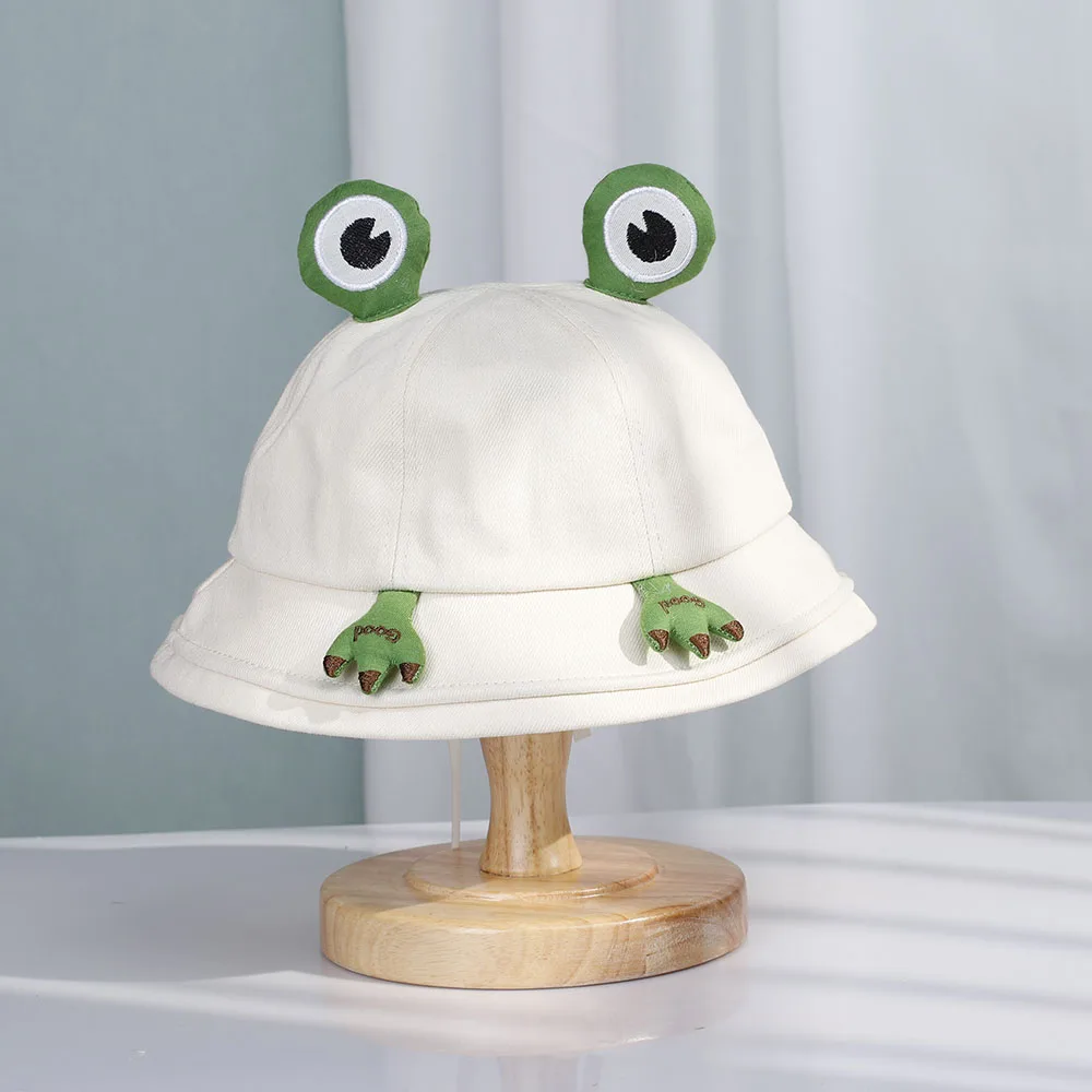 2022 New Women Fashion Frog Bucket Hat Summer Hat Female Child Frog Fishing Cap Korean Wild Cute Sun Hat Big Eyes Bucket Hat