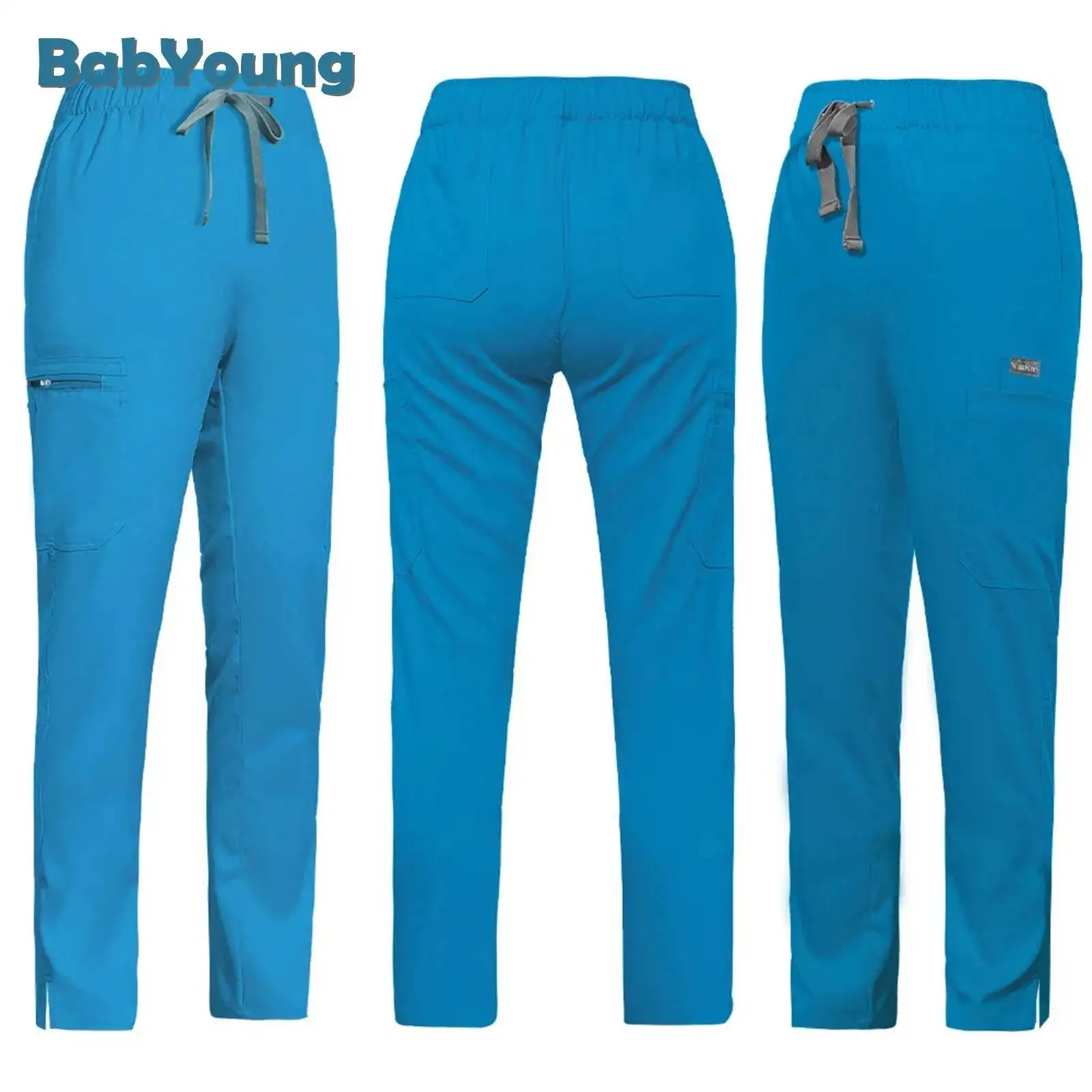 Solid Color Scrubs Lab Surgical Unisex And Uniform Work Nurse Accessories Medical Doctor Pants