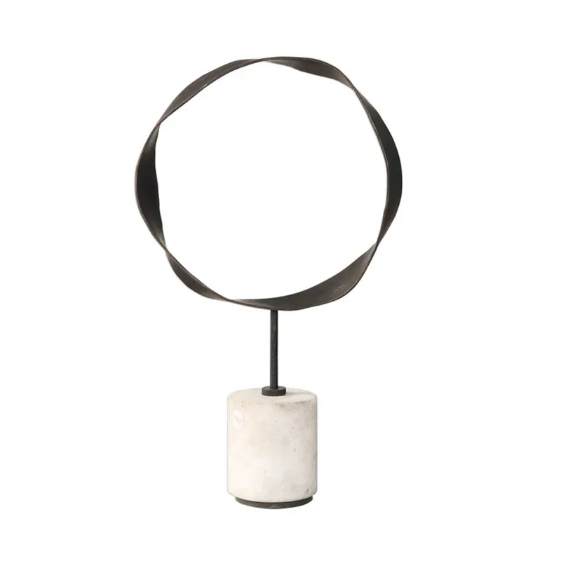 

American light luxury stainless steel marble ornament soft decoration designer model room