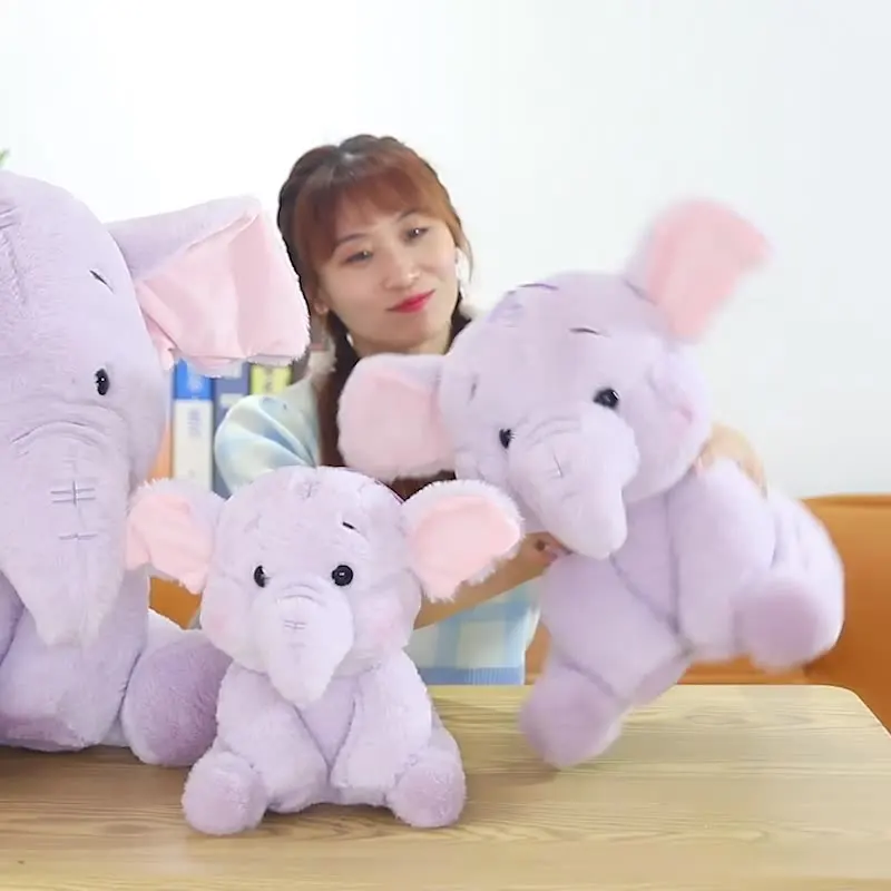 

Simulated new purple elephant plush toy, elephant plush toy, pillow, birthday gift, claw machine doll
