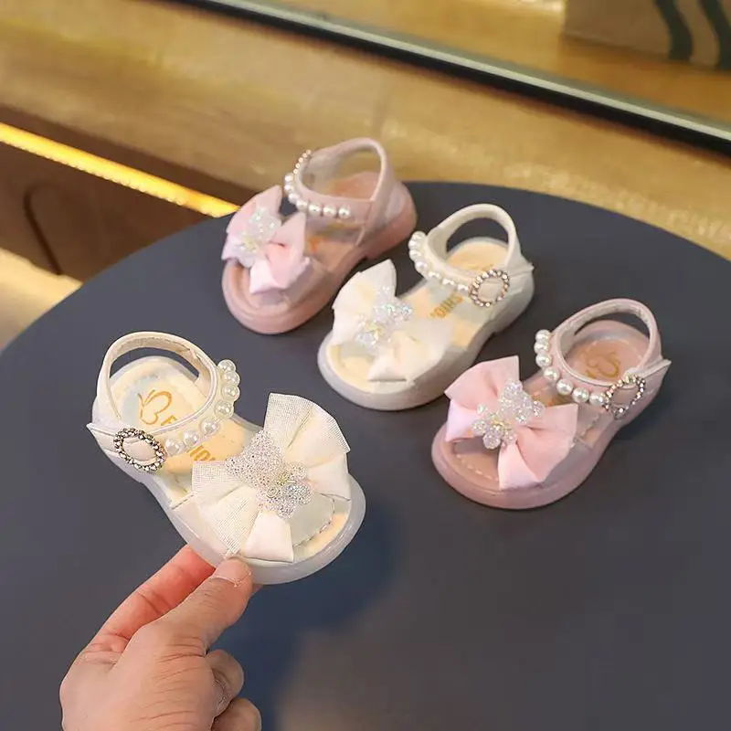 

2025New Summer Princess Sandals For Girls Cute Bear Bow Fashion Toddler Shoes Soft-soled Breathable Casual Shoes For Infant Baby