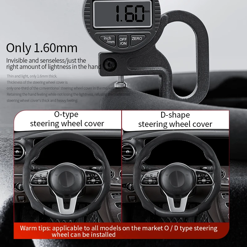 Hot Sale Car Steering Wheel Cover Suede Sweat-Absorbing Anti-Slip Ultra-Thin Handlebar Cover All-Season Universal Plush Half Set