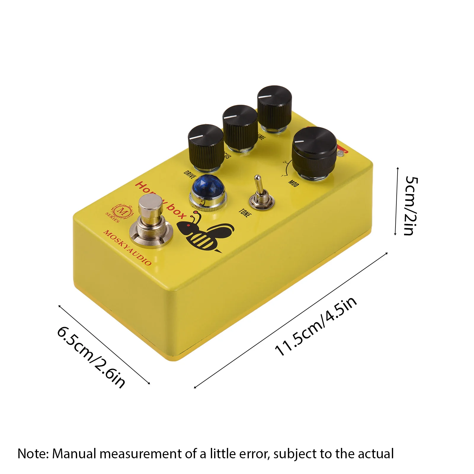 MOSKYAUDIO Guitar Overdrive Effects Pedal Volume/Drive/Focus/4-Mode Knob DC 9V 6.35mm Electric Guitar Overdrive Effector 6 Kinds