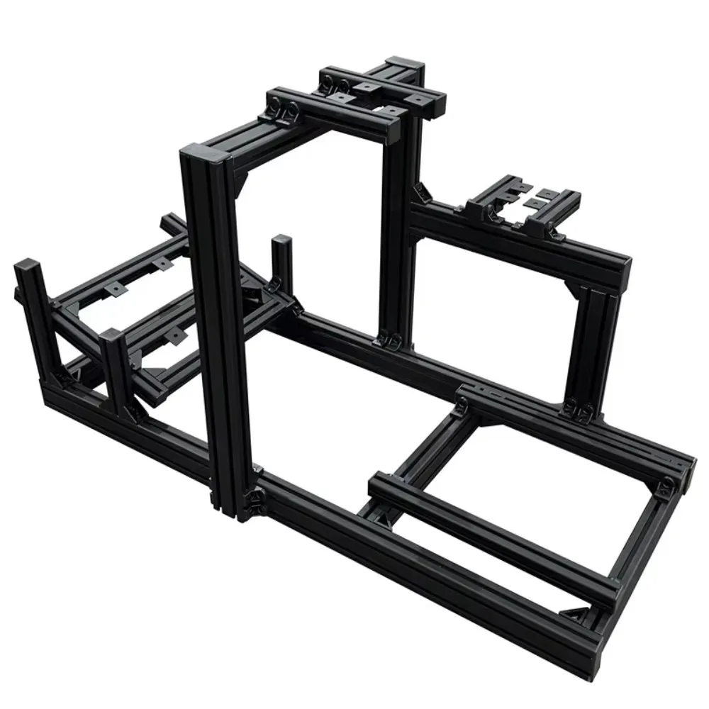 Black Aluminum Sim Racing Cockpit Frame 4040 8040 Kit