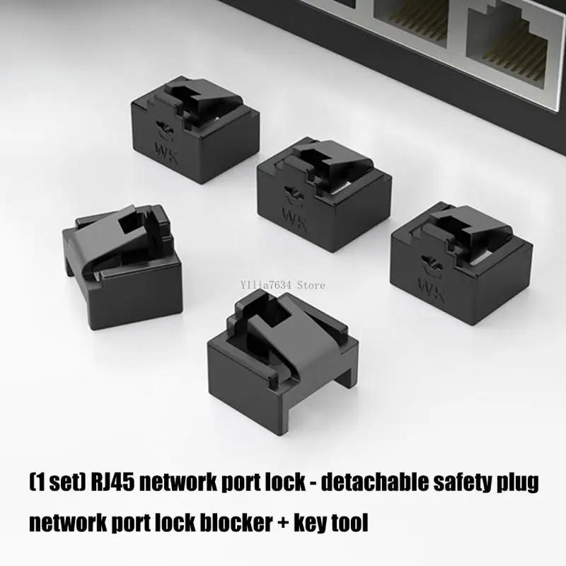 Detachable RJ45 Networking Port Protector with Prevents Unauthorized Access
