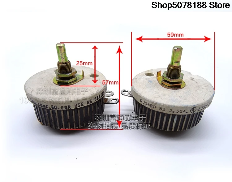 Potentiomètre enroulé en céramique OHMITE RJS4RO 8R8 ohm 2.50A potentiomètre à résistance variable