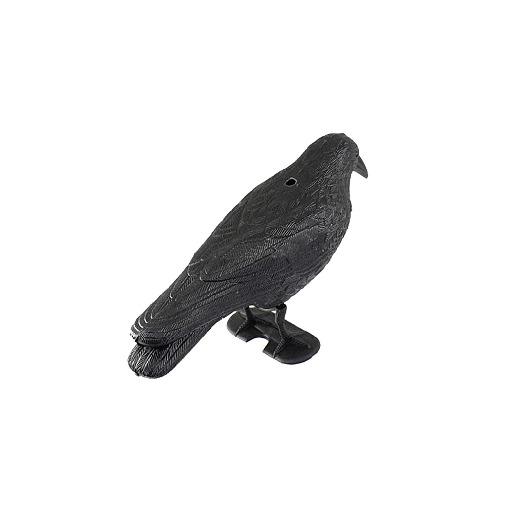 Realistic Black Decoy Bird Scarer Pest Control Garden Defense