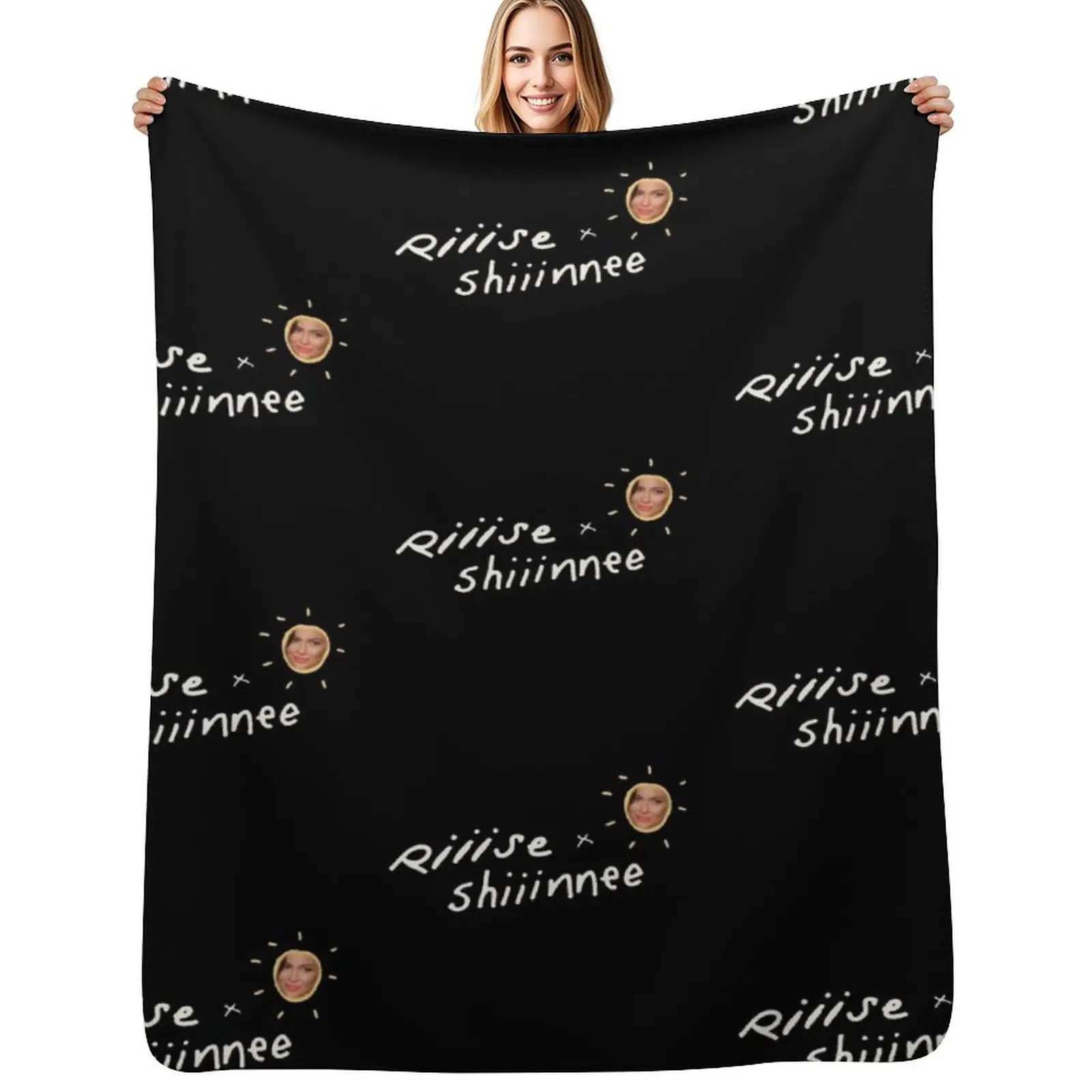 riiise and shiiinnee Throw Blanket Cozy Sofa Blanket for TV Watching Napping