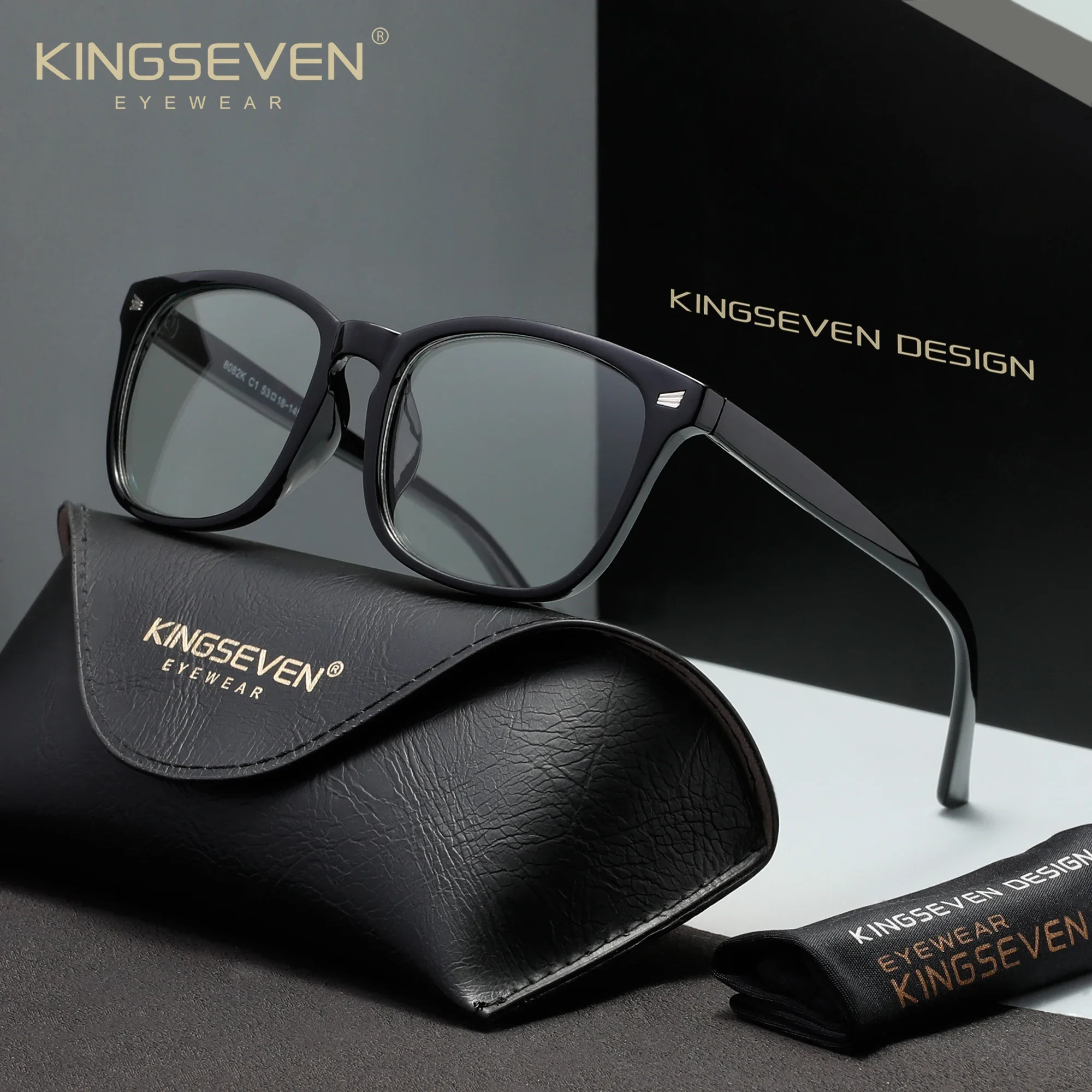 KINGSEVEN Nuevas Gafas Clásicas Anti-Luz Azul para Hombre y Mujer, Montura Delgada, Gafas con Bloqueo de Luz Azul