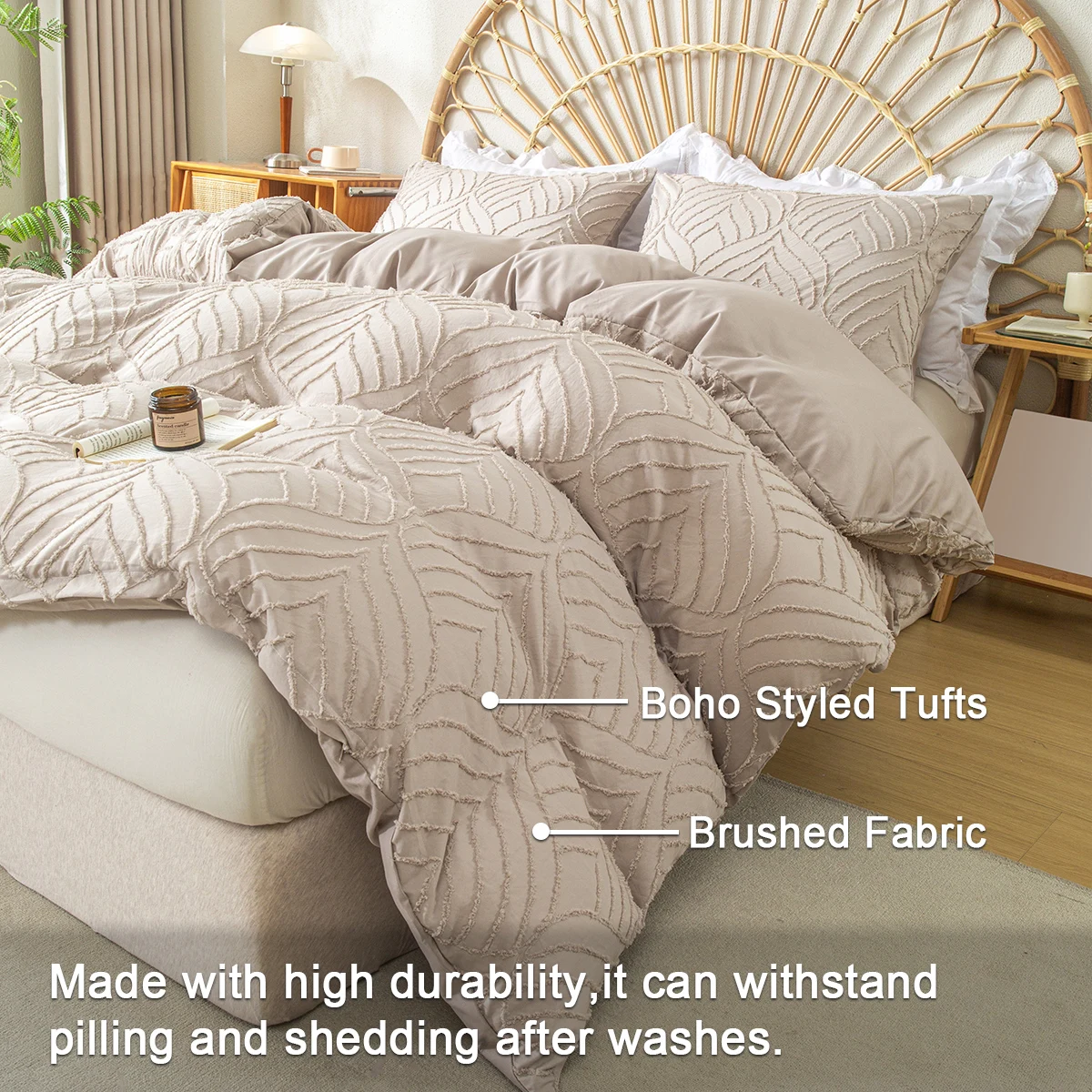 

3pcs Cutting flower Bedding Set with Zip Closure - Polyester, All-Season Comforter Set (Comforter & Pillow Shams Not Included)