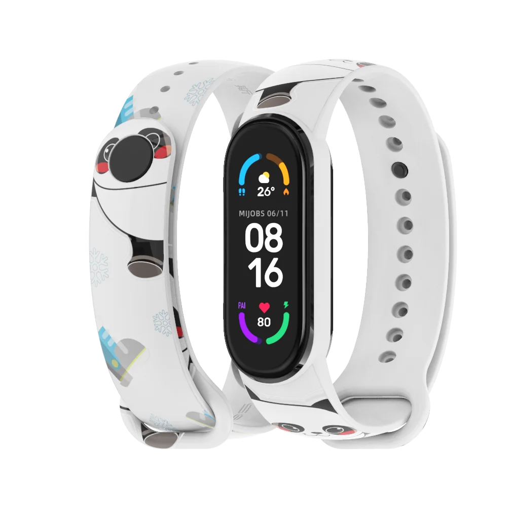 Ремешок для Xiaomi Mi Band 5 6 4 3, силиконовые спортивные часы, сменный браслет в стиле граффити для Amazfi Band 5, браслет Correa NFC