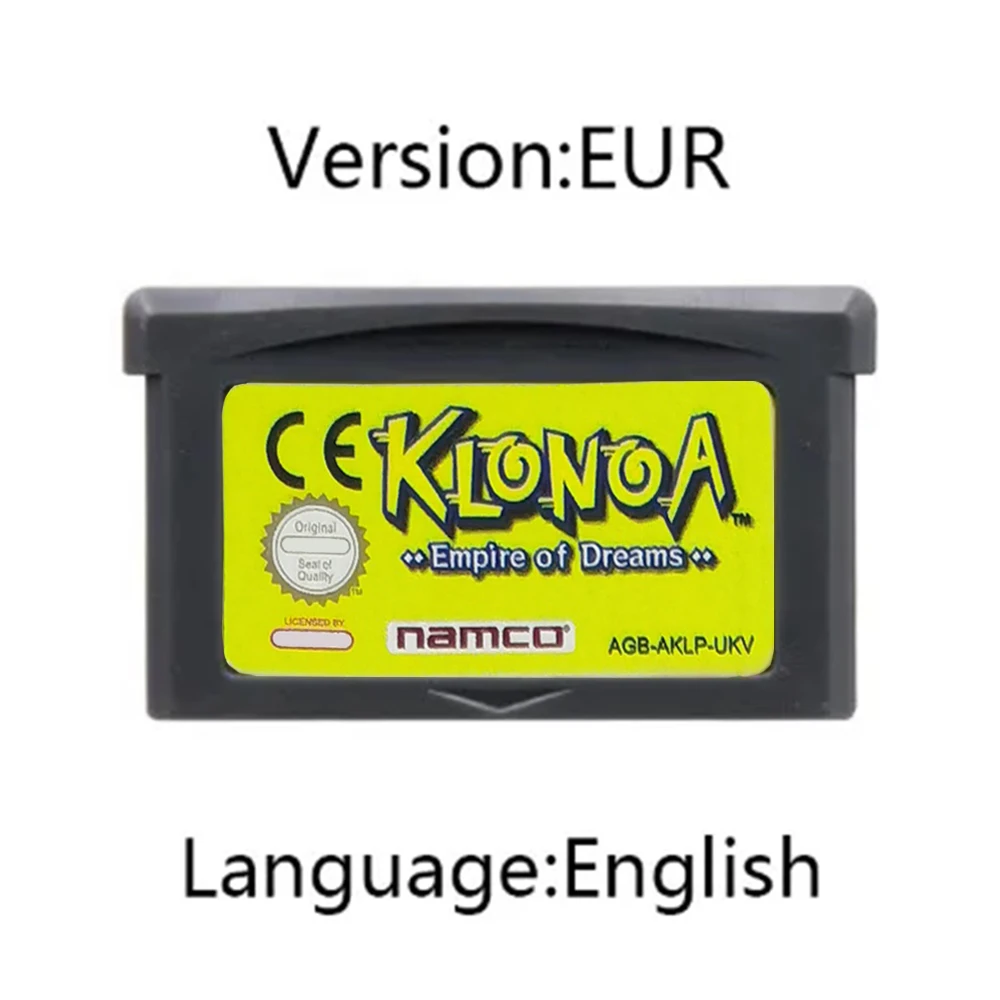Cartuccia di gioco GBA Wind of Croatia Series Klonoa2 Scheda console per videogiochi a 32 bit
