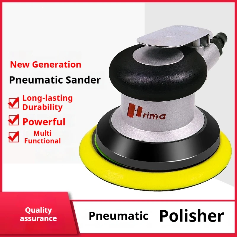 5inch 125mm Pneumatic Orbital Sander Grinder Polishing/Grinding Tool for Furniture Metal Wood Grinding Car Body Waxing