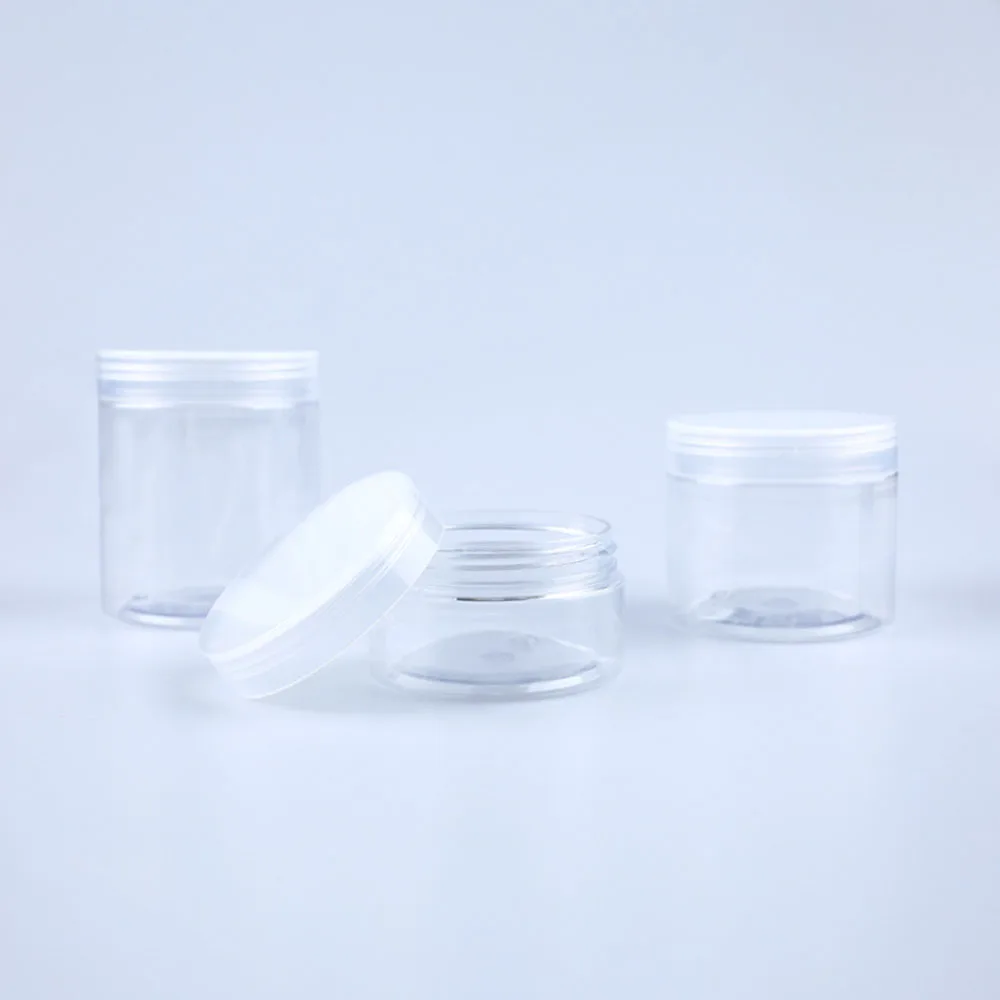 12 Pots Cosmétique Vides 200 Ml + 6 Spatules - Pots Plastique Transparent Avec Couvercle Pour Crèmes, Soins