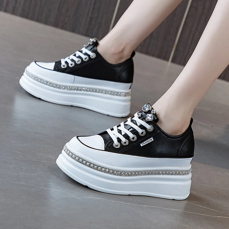 

7cm Thick Sole Shoes 2023 Autumn New High Rise Matsuke Student Korean Versatile Single Lining Women's Shoe Trend