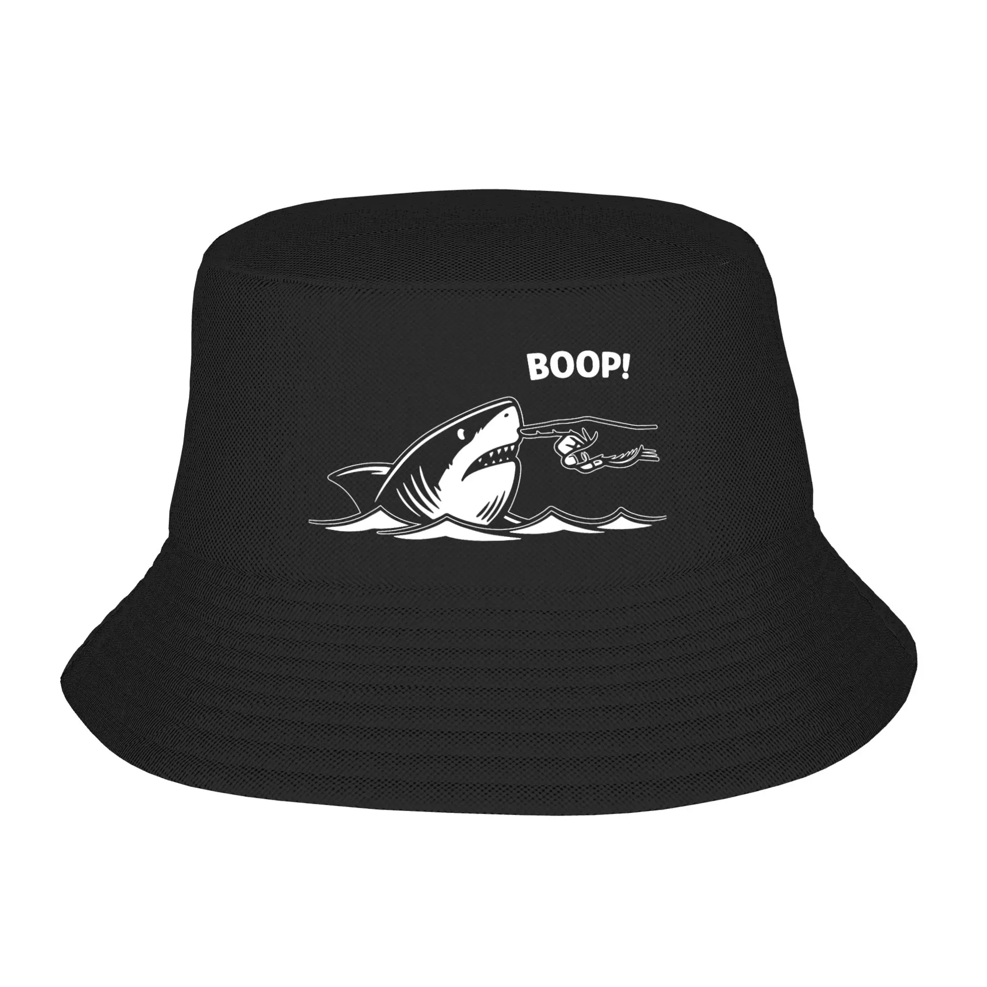 Funny Boop Shark Meme Funny Shark Humor  Bucket Hat For Couple  Fisherman Hats Retro Fishing Caps Personality  Sunscreen Hats