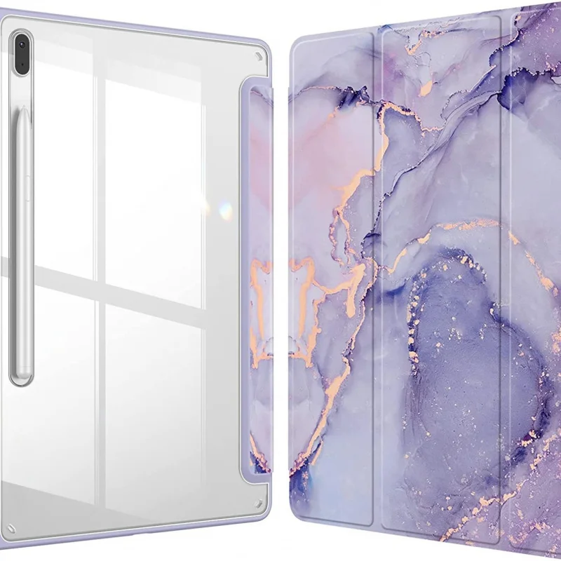 FOR Samsung Galaxy Tab S7 S8 Case 11 Inch Acrylic Tri-fold Stand Pen Holder Shockproof Tablet Cover