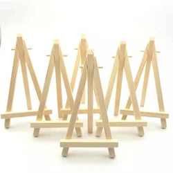 10pcs Wood Mini Easel Frame Desktop Triangle Display Stand Wedding Table Card Stand Holder Children Painting Craft Artist Tripod