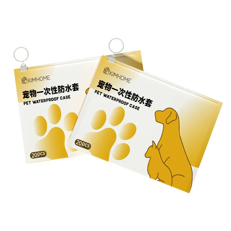 20Pcs Disposable Waterproof Pet Shoes Covers Non-woven Cat Dog Paw Covers Soil-proof Socks Shoes Pet Supplies
