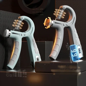 5-60 กก.Hand Grip Strengthener Hand Grip TRAINER พร้อมเคาน์เตอร์ข้อมือ Forearm และมือสําหรับกล้ามเนื้ออาคาร