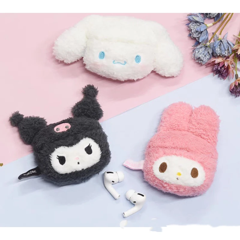 

Kawaii Sanrio Headphone Storage Bag Kuromi Accessories Cute Cartoon Anime Protective Case Anti-Drop Decoration Toy for Girl Gift