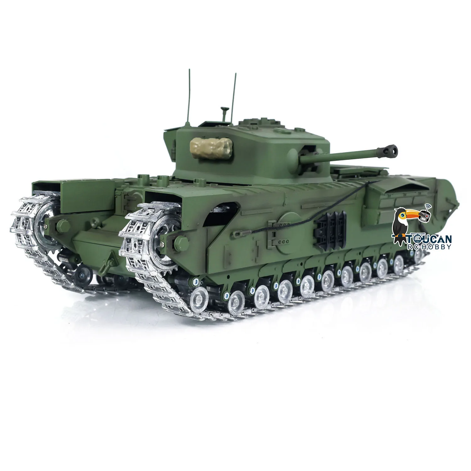 Gifts TD Ready to Run 1/16 RTR Military RC Tank Churchill Mk.VII Metal Tracks Rock Arm Radio Control Panzer Vehicle TH23782