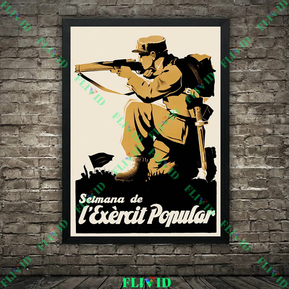 Spanish Civil War Poster,CNT Sailor Hero Propaganda Art Print,Republican Militia Wall Art,Historical Spanish Home Decor Unframed - view 2
