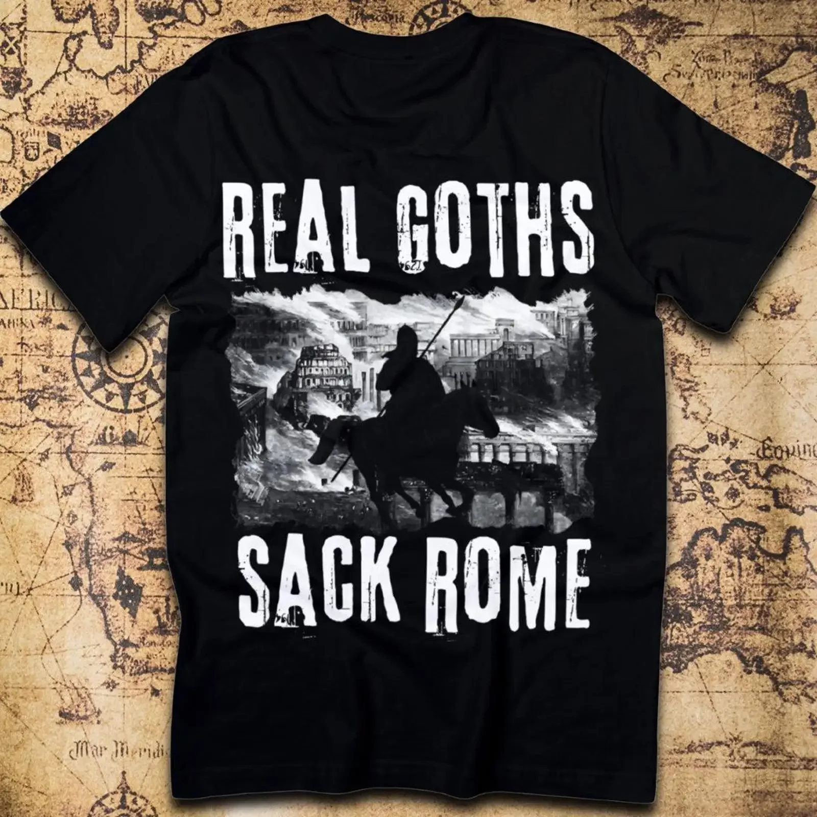 Real Goths Sack Rome 410 AD T Shirt vintage Washed Slightly Unisex Stretched fashion Versatile Stylish homme Breathable